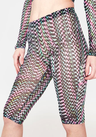 Digital Daze Mesh Biker Shorts