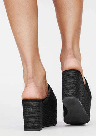 Black Wafa Platform Sandals
