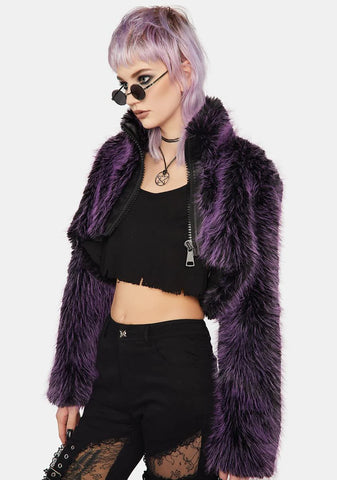 Purple Punk Daily Faux Wool Coat