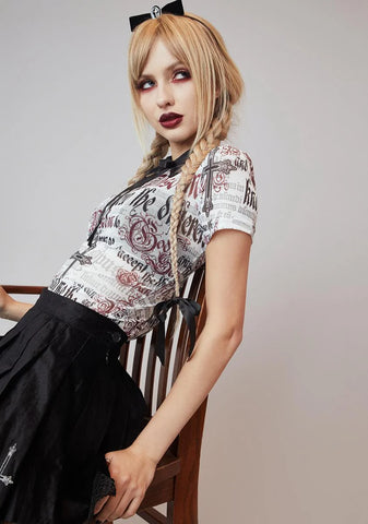 Scarlet Letters Mesh Top