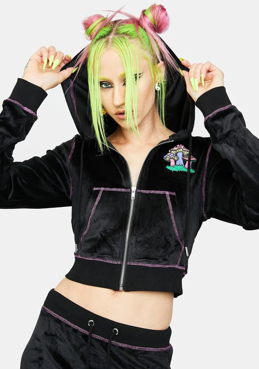 Mind Trip Velour Zip-Up Hoodie