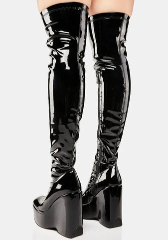 Amalfi Patent Thigh-High Boots