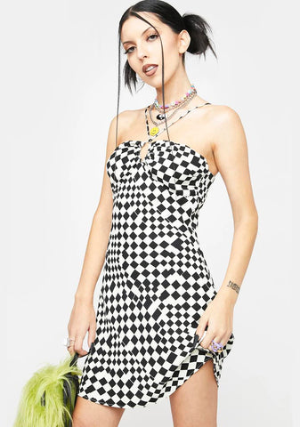 Dark Different Waves Mini Dress