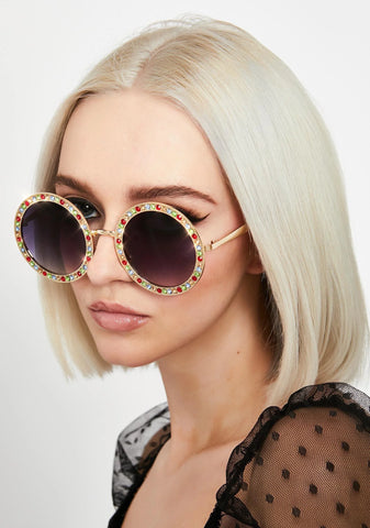 Hippie Vision Rhinestone Sunglasses