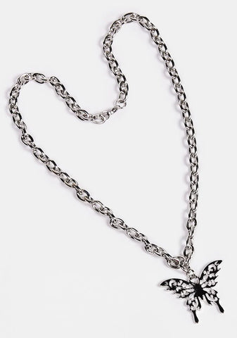 Kisses And Wings Chain Necklace