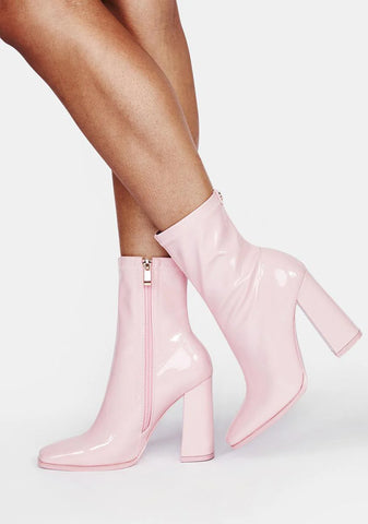 Pink Dillan Patent Booties