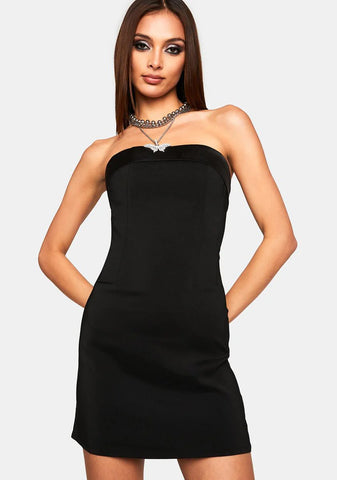 Dark Some Hearts Strapless Bodycon Dress