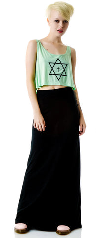 Trippy Cropped Tank Top - Light Blue