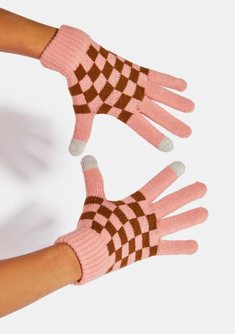 Baby Cut The Check Knit Gloves