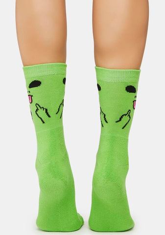 Alien Face Mid Socks