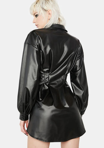 Midnight Last Minute Invite Shirt Dress