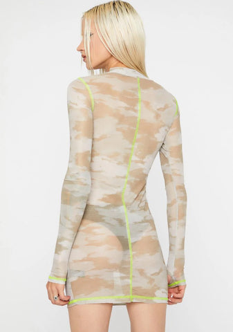 Reverb Desert Camo Mesh Dress
