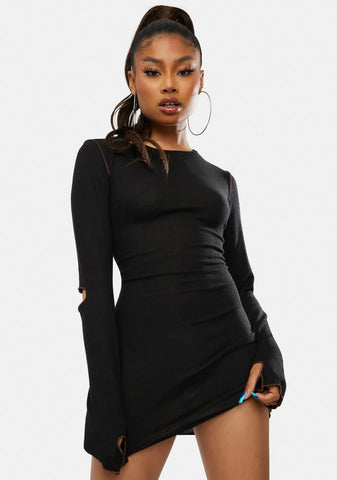 Up At Midnight Bodycon Mini Dress