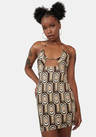 Retro Spot Brown Anja Mini Dress