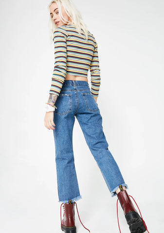 Fast Lane Striped Jeans