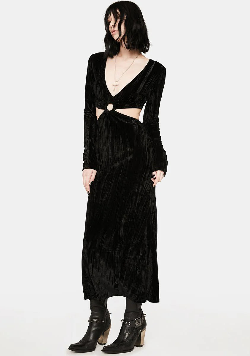 Lunar Embraces Velvet Maxi Dress