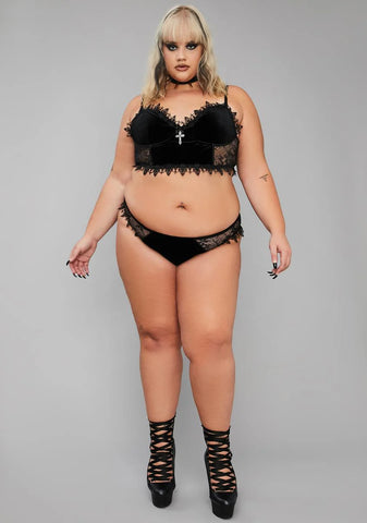 Wicked Dark Morphine Eyes Velvet Bra