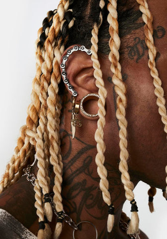 Distortion Roller Chain Ear Cuffs