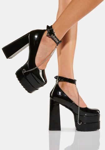 Sweetheart Patent Platform Heels