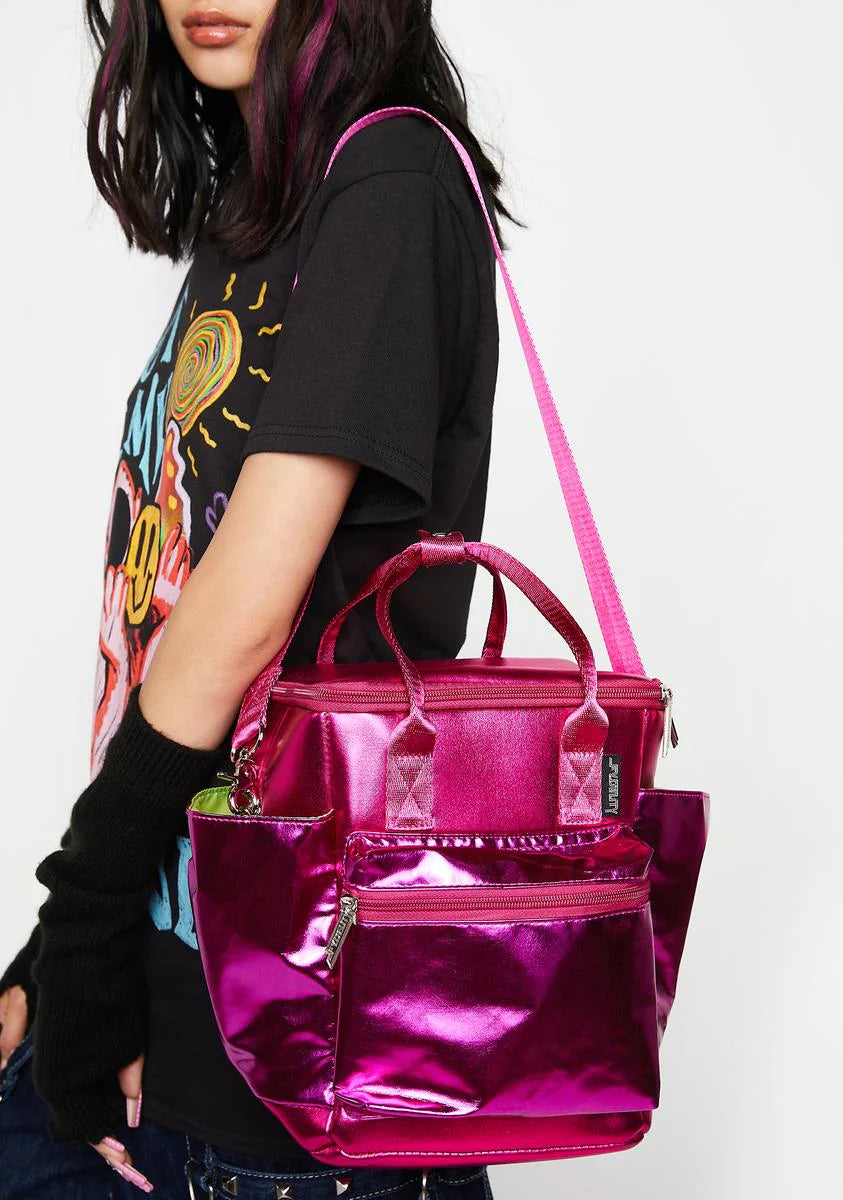 Pink Metallic Claw Can Cooler