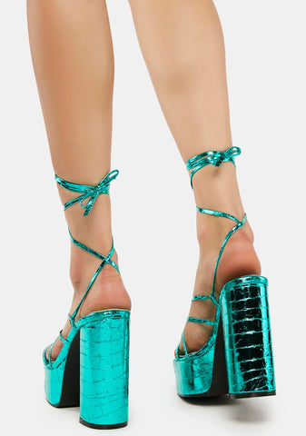 Green Gordo Platform Heels