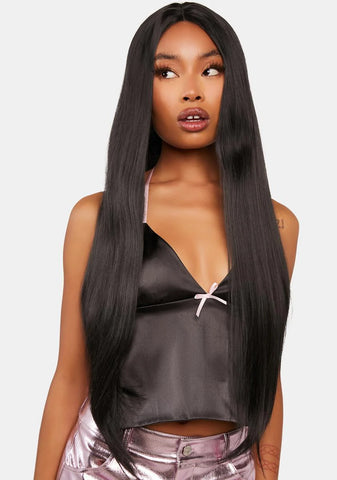 The Kourtney Long Straight Black Lace Front Wig