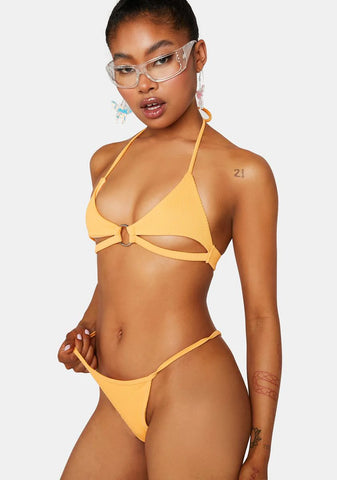 Orange Cleo Cut Out Bikini Set