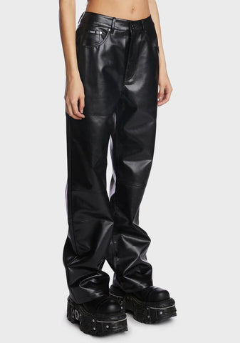 Faux Leather Rider Pants