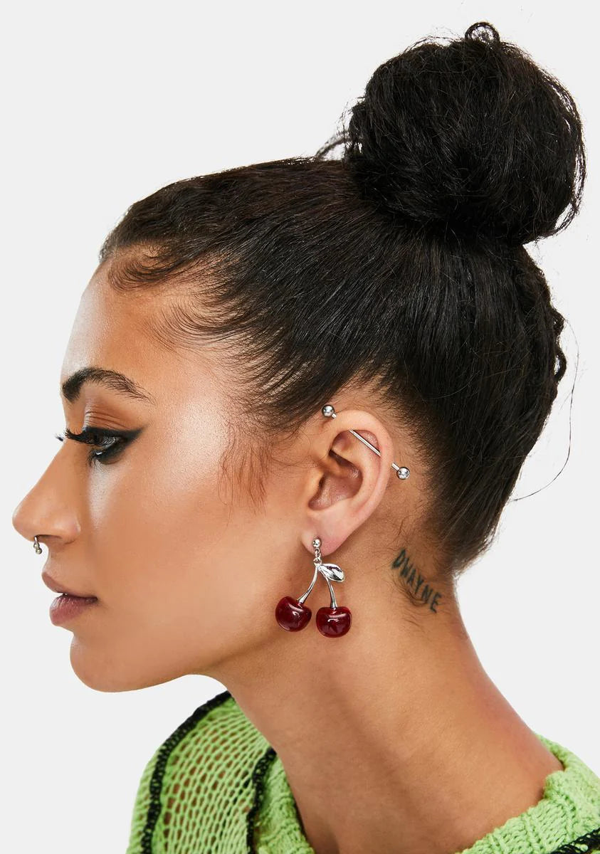 Nice Stems Cherry Stud Earrings