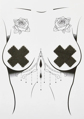 Shiney Hiney Iridescent Rhinestone Pasties And Panty Set