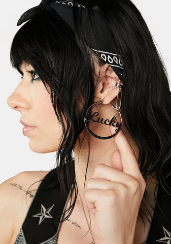 Feel My Luck Hoop Earrings