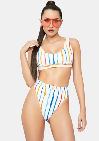 Watercolor Multi Stripe Ultra Bikini Bottoms