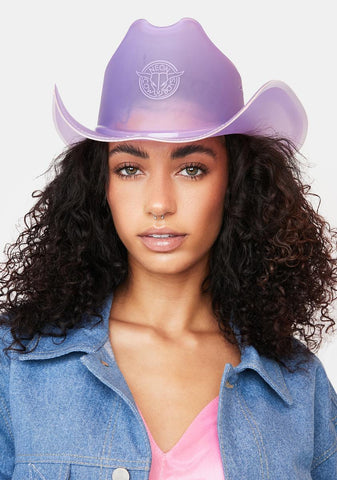 Purple Light Up Cowboy Hat