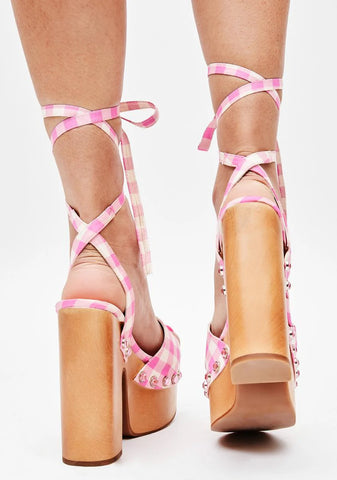 Smore Sweetness Gingham Platform Sandals