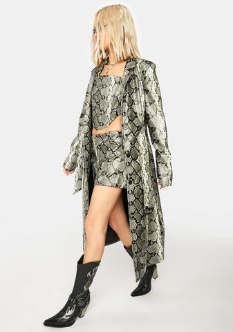 Zion Snakeskin Trench Coat