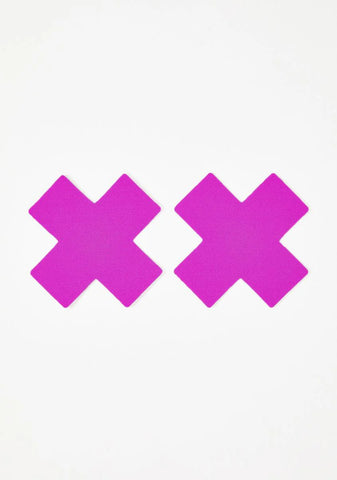 Neon Purple Cross Pasties