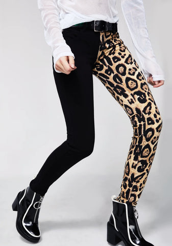 Leopard Split Leg Pants