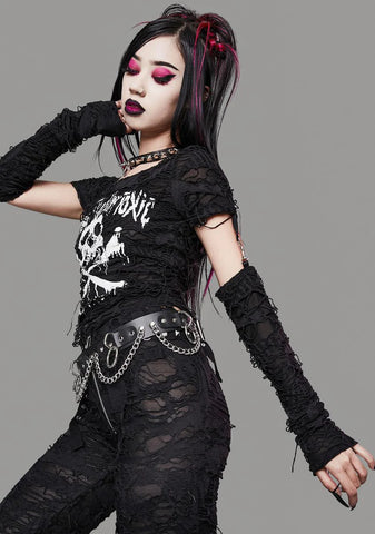 Toxic For Life Shredded Top