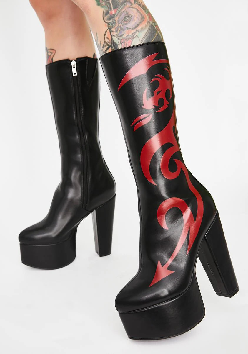 Red Dragon Platform Boots