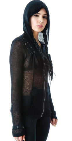 Lacing Sweater Hoody