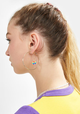 Know And Love Charm Hoop Earrings