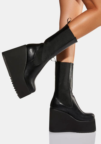 Shy Love Wedge Platform Boots