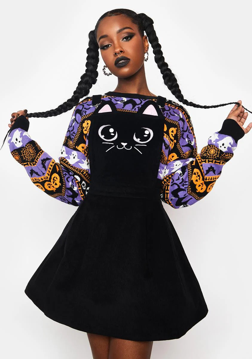 Pawsitively Purrfect Pinafore Dress