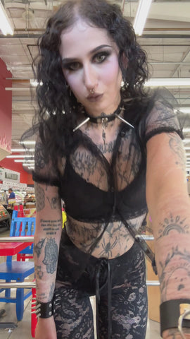 Daring Love Lace Capri Pants - Black