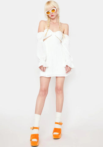 Champagne For Breakfast Off Shoulder Dress