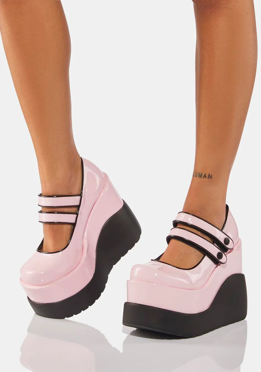 Baby Pink Void-37 Platform Mary Janes