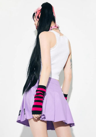 Tacks For Snacks Embroidered Mini Skirt