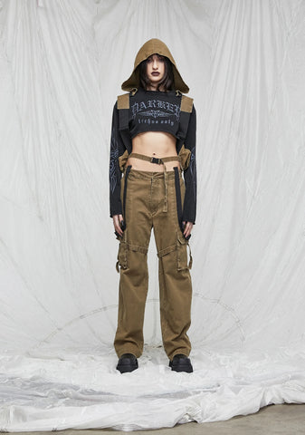 Synth Unisex Cargo Overalls With Attached Backpack
