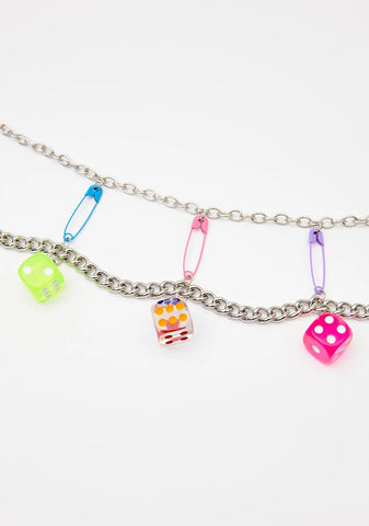 Safety Dice Chain Necklace