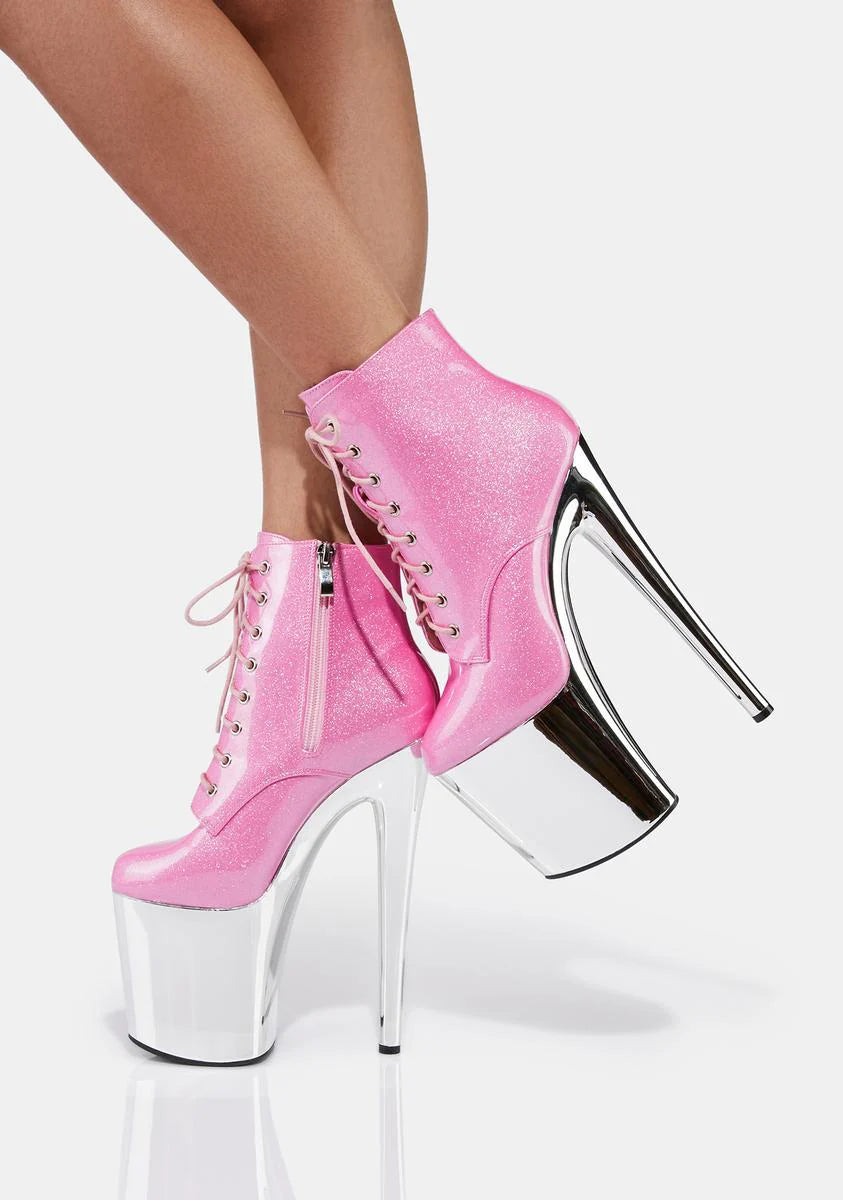 Sweet Turn Back Time Platform Ankle Boots